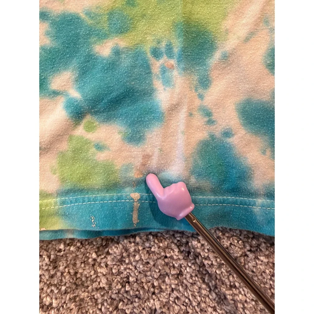 Buc-ee's T-Shirt Mens XL Blue Green Tie Dye Leid Back Flamingo Graphic Tee